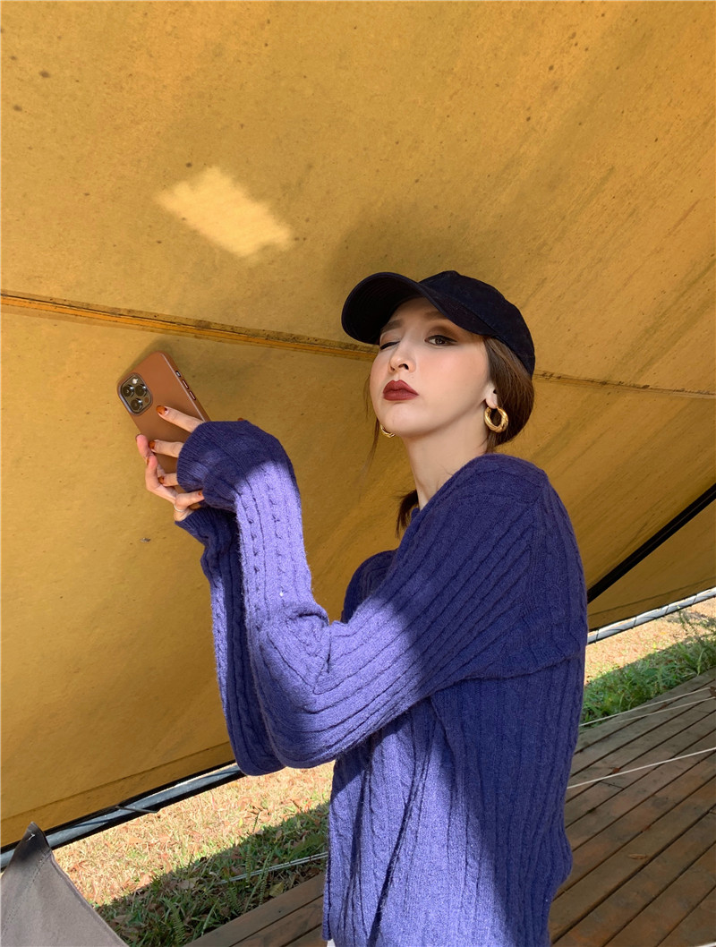 Real shot Real Price vintage bright color knitted sweater cardigan