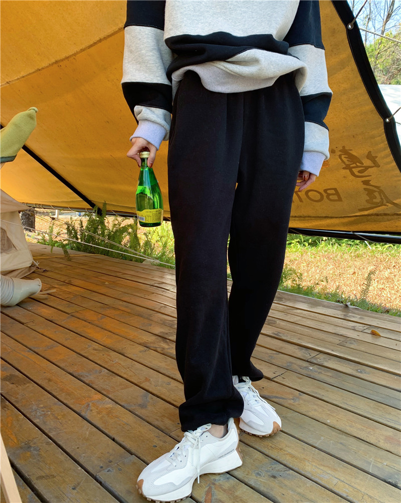 Real price autumn and winter leg trimming slim loose legged sports pants versatile casual straight pants