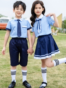 幼儿园园服夏装 儿童校服套装 小学生夏季 班服英伦学院风毕业照服装