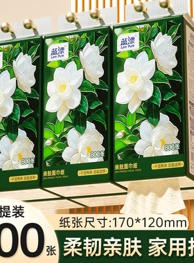 蓝漂悬挂式抽纸800张餐巾纸家用纸巾实惠装底部抽面巾纸卫生纸