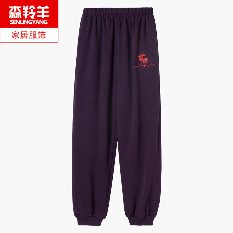 家居裤冬季加绒加厚保暖妈妈图片