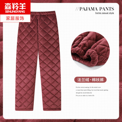 中年人妈妈冬天加厚保暖棉裤