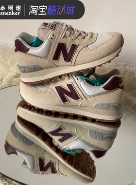 New Balance NB574 酒红女子复古百搭休闲时尚运动跑步鞋WL574RCF