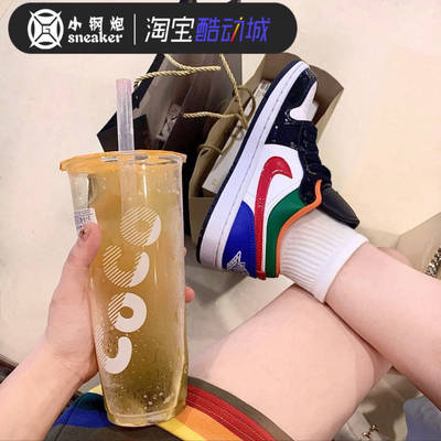 AJ1正品彩色拼接低帮女篮球鞋