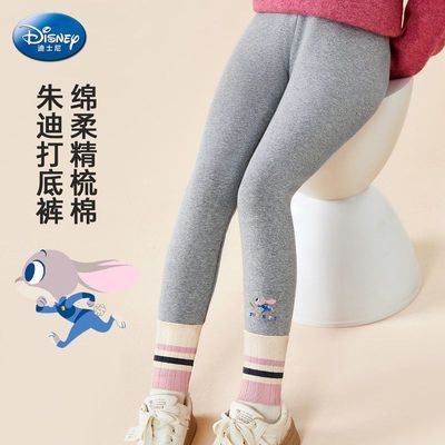 兔子警官女童撞色拼接打底裤25秋新款外穿百搭精梳棉高弹裤子