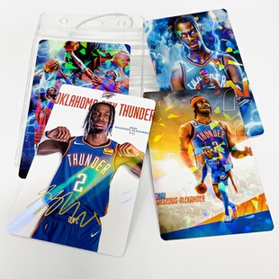 挂件球星卡签名亚历山大欧文杜兰特篮球运动员镭射卡书包挂饰