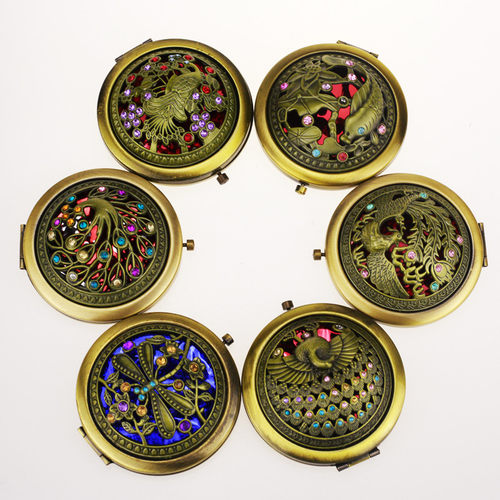 双面便携折叠随身化妆镜子特色工艺品手办礼