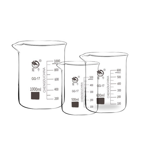 蜀牛玻璃低型烧杯50ml100ml250ml500ml1000ml2000ml5000ml厚量杯