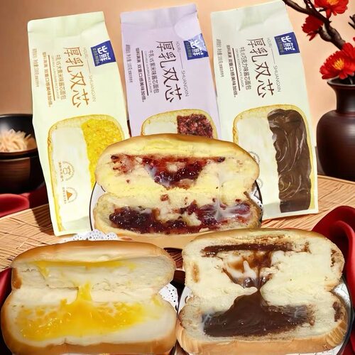 出鲜厚乳双芯面包100克袋装