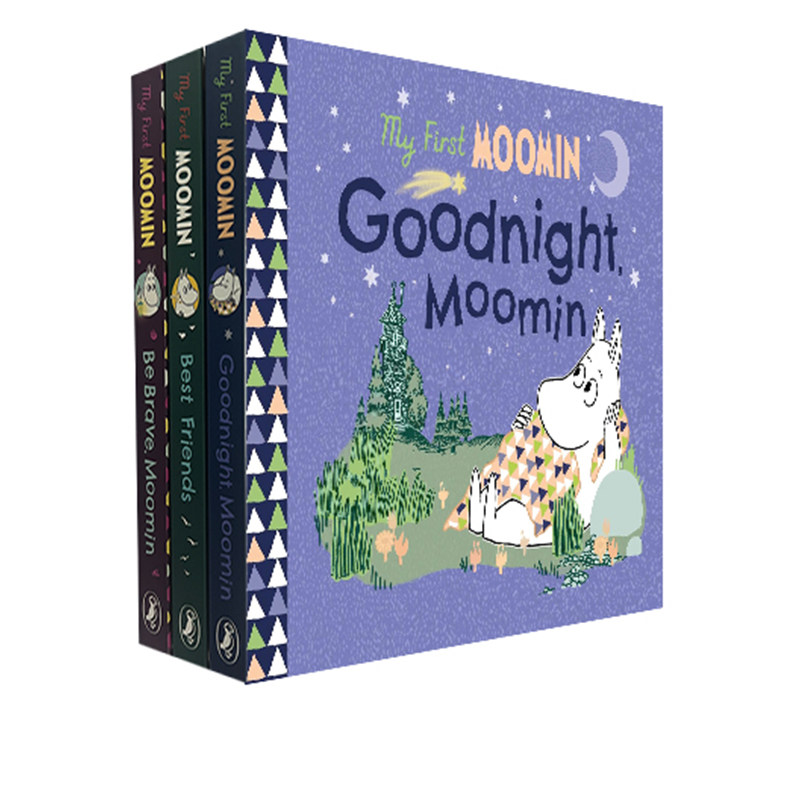 英文原版 My First Moomin  Goodnight Moomin/Be Brave, Moomin 3册合售  纸板书 我的第一本姆明 亲子图画故事书 托芙·扬松