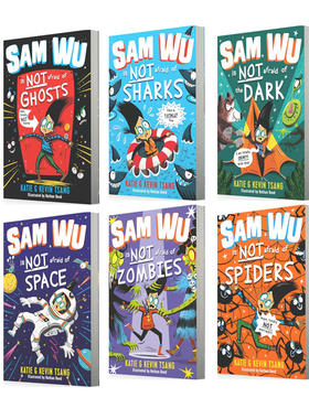 预售 山姆不是胆小鬼6册 英文原版小说 Sam Wu Is Not Afraid Of Ghosts Spiders Zombies冒险章节桥梁书