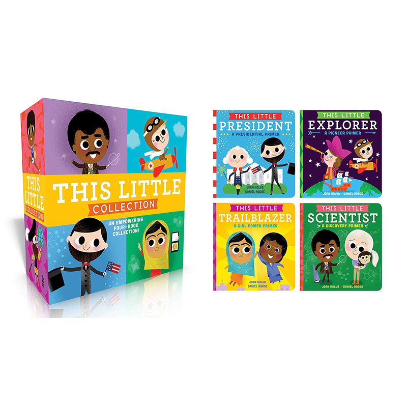 英文原版 This Little Collection 这个小小孩的名人传记 4册盒装纸板书 儿童英语启蒙绘本