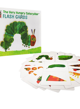 英文原版 饥饿的毛毛虫 The Very Hungry Caterpillar Flash Cards 礼盒装硬卡片 幼儿英文单词学习 儿童认知实物 Eric Carle