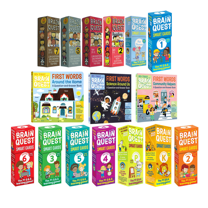 新版大脑任务字卡 美国学前 英文原版 Brain Quest For Twos Smart Cards  大脑任务单词问答 2-3岁少儿智力开发