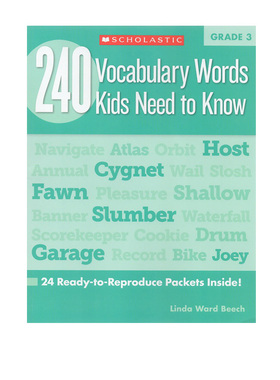 小学三年级 英文原版 240 Vocabulary Words Kids Need to Know Grade 3 Scholastic 学乐练习册 需要掌握240个词汇