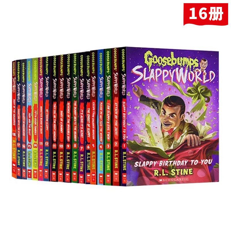 第二季 鸡皮疙瘩英文原版 Goosebumps Slappyworld 斯拉皮世界1-17( 无6) 16册 惊悚小说 小学英语课外阅读 睡前故事书