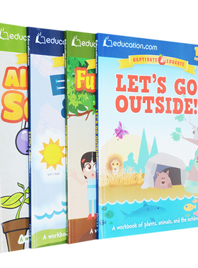英文原版 Captivate Educate系列 Education.com美国小学自然科学教育教辅练习书4册