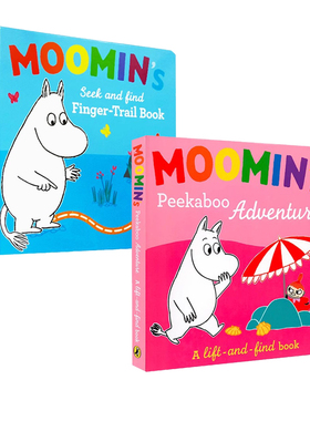 英文原版 Moomin 姆明系列纸板书2册合售 儿童英语启蒙绘本纸板故事书 亲子互动 Tove Jansson