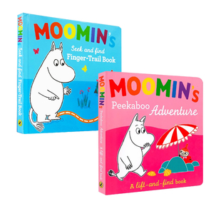 Moomin Tove 姆明系列纸板书2册合售 亲子互动 Jansson 儿童英语启蒙绘本纸板故事书 英文原版