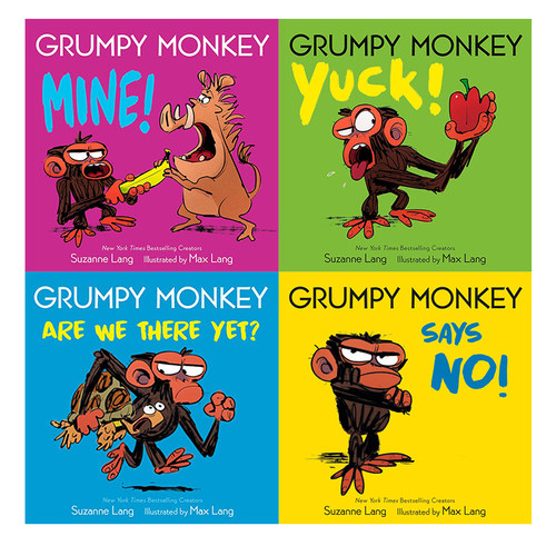 预售 英文原版 Grumpy Monkey Are We There Yet 暴躁猴的生活习惯系列4册 纸板书 幼儿情绪生活场景绘本 儿童故事图画书 亲子共读