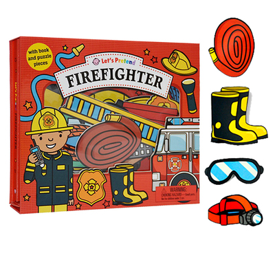预售 消防员礼盒套装 小小角色扮演家 Let's Pretend Firefighter Set 儿童英文原版绘本 纸板模型操作玩具图书 幼儿英语启蒙早教
