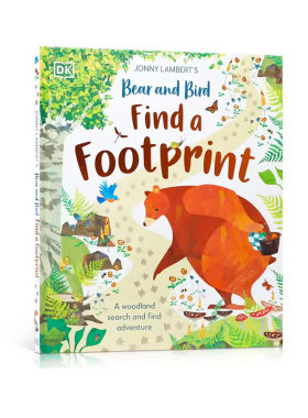英文原版 Jonny Lambert’s Bear and Bird: Find a Footprint 约翰尼·兰伯特 熊和鸟:寻找足迹 儿童动物科普绘本 精装