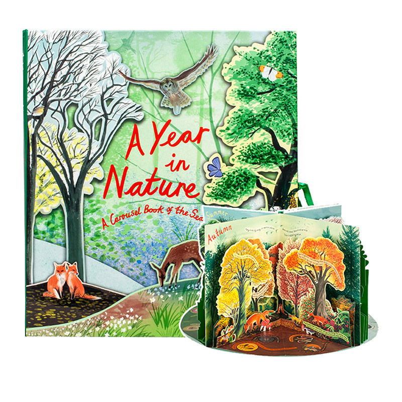A Year in Nature 转动的四季 大自然一年四季立体书 英文原版绘本A Carousel Book of the Seasons 360度旋转 儿童STEAM科普书