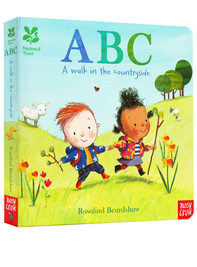 英文原版 National Trust ABC A walk in the countryside 纸板书 儿童季节认知主题 低幼字母单词启蒙绘本 Nosy Crow大嘴鸟