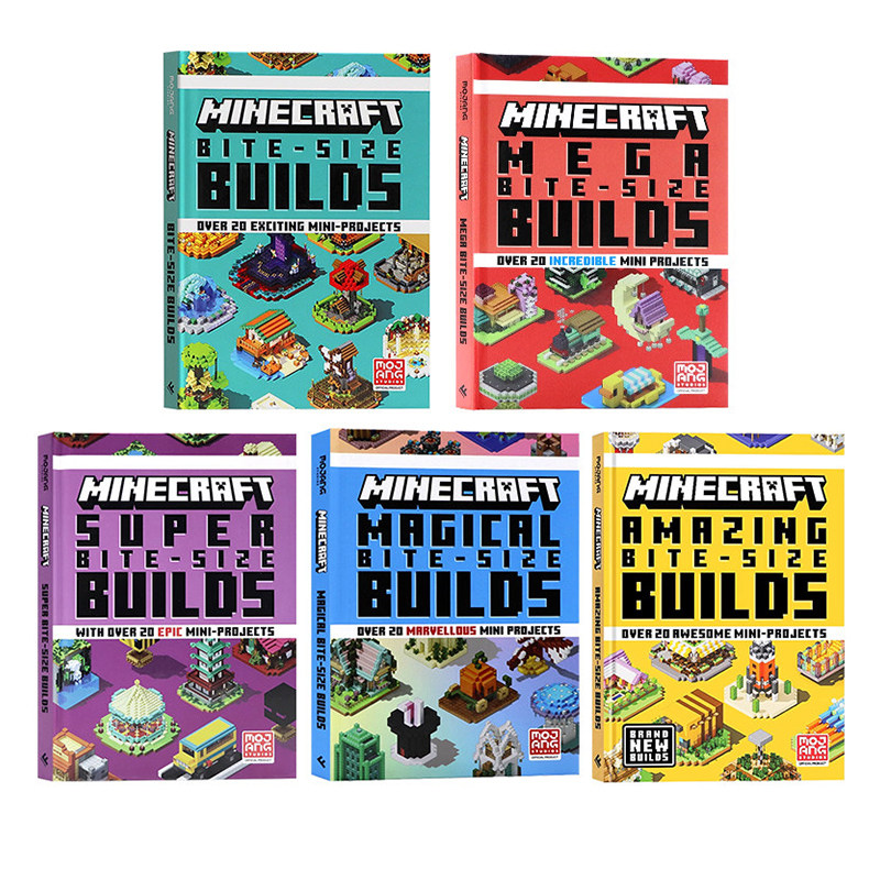 我的世界惊人的迷你建筑指南 5册 英文原版 Minecraft Amazing Bite Size Builds 创造力想象力 精装 全彩插图