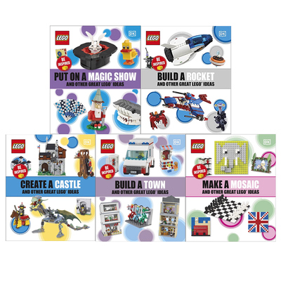 英文原版 DK LEGO Ideas 乐高创意书 5本合售 DK Castle/Mosaic/Magic Show儿童益智游戏书