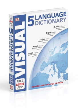 英文版工具书 DK 5种语言视觉图解词典 5 Language Visual Dictionary 德语法语英语意大利西班牙语语言学习