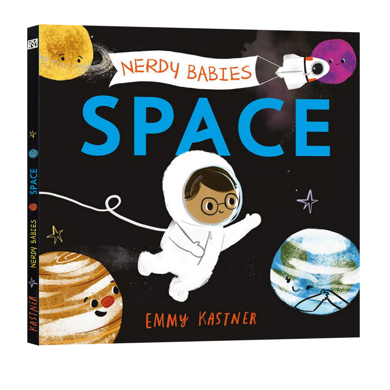 英文原版 nerdy babies space 揭秘太空 精装绘本图画书 儿童科普知识