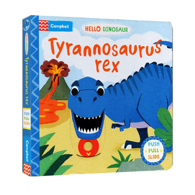 英文原版 Hello Dinosaur Tyrannosaurus rex 纸板书 你好恐龙 纸板机关操作书 幼儿科普百科 幼儿STEM启蒙图画书