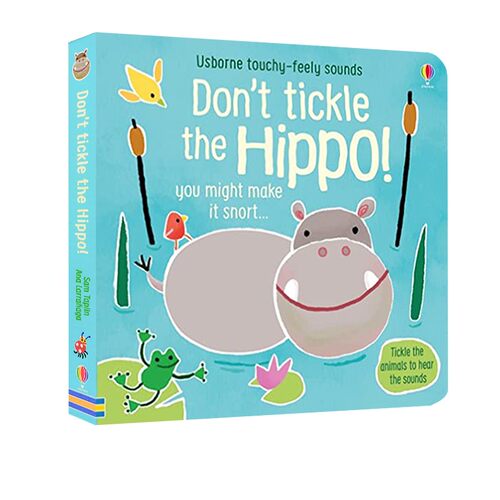 英文原版 Don't Tickle the Hippo! 河马挠痒痒 纸板触摸发声书 儿童触觉感官认知 亲子互动绘本图画书 Usborne  尤斯伯恩