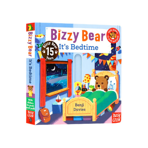 英文原版 Bizzy Bear: It's Bedtime 小熊很忙：睡觉时间到啦 Benji Davies 纸板书 低幼启蒙机关书 0-3 岁幼儿英文亲子共读绘本