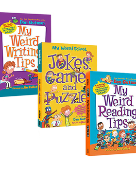 英文原版 疯狂学校阅读写作语法小贴士 3册 My Weird Reading Tips/Writing Tips/My Weird School Jokes, Games, and Puzzle