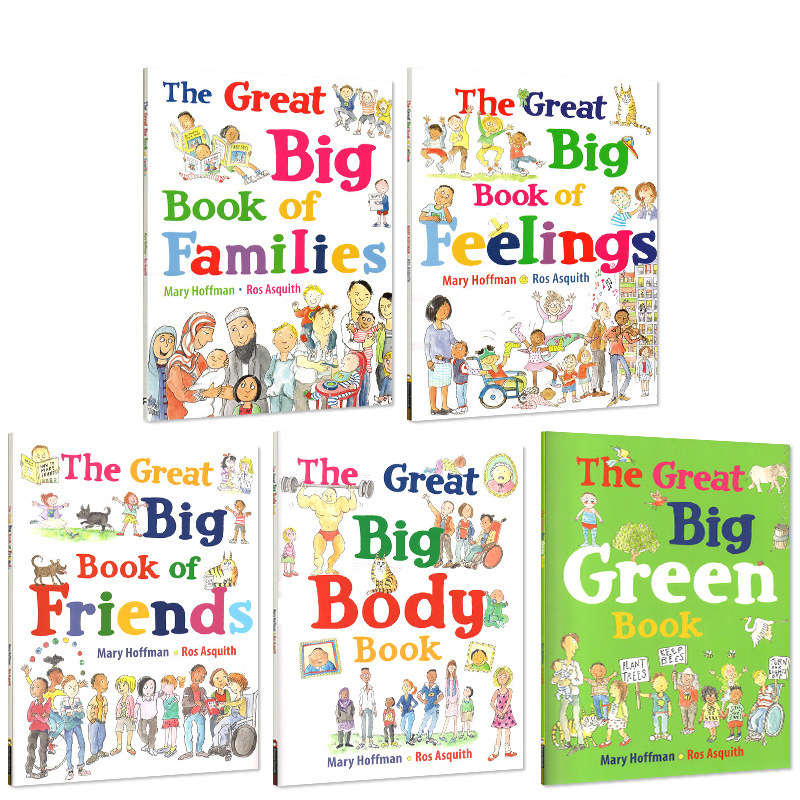 英文原版绘本 The Great Big Book of Families/Friends/Feelings/Body 家庭朋友情感系列大书 5册合售情商管理家庭关系二胎故事书