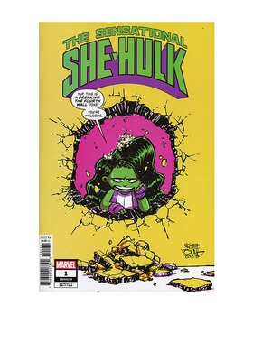 现货 英文原版漫画期刊 Sensational She-Hulk 1 Skottie Young Variant 绿巨人系列 Marvel漫威漫画  绿山墙