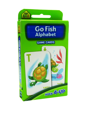 字母游戏 School Zone Flash Cards Go Fish Alphabet 英文原版 儿童早教入学准备 字卡闪卡 亲子钓鱼对对游戏