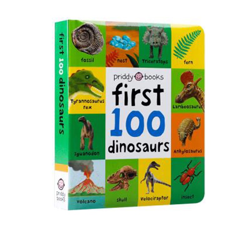 英文原版 启蒙认知100词系列 First 100 Dinosaurs 纸板书 幼儿图解词典 宝宝英文原版绘本 Roger Priddy