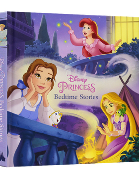 预售 英文原版 Princess Bedtime Stories 18个故事合辑 迪士尼公主睡前故事 银边书精装礼品书  睡前晚安读物童话故事
