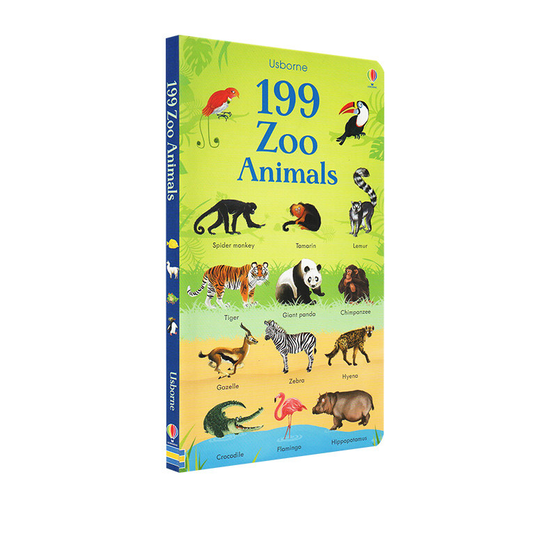 英文原版 usborne 199 zoo animals  199种动物园动物 名字单词学习书