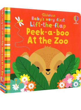 英文原版 Usborne Baby's Very First Peek-a-Boo at the Zoo 宝宝的首本动物翻翻书 亲子互动 躲猫猫认知动物纸板翻翻书 尤斯伯恩