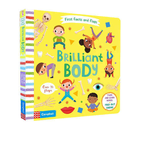 英文原版 Brilliant Body 纸板操作翻翻书 含大跨页 幼儿STEM科普启蒙认知 First Facts and Flaps
