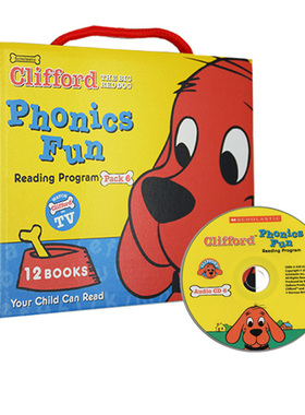 英文原版 大红狗克里弗系列 Clifford Phonics Fun Pack 6 12册礼盒装附CD 儿童趣味绘本 The big Red Dog 自然拼读入门故事