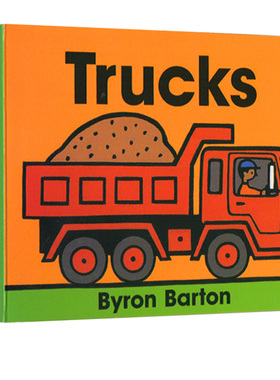 英文原版 Trucks Board Book 纸板书 拜伦巴顿 Byron Barton 交通工具 卡车 幼儿启蒙认知幼儿启蒙认知绘本图画书