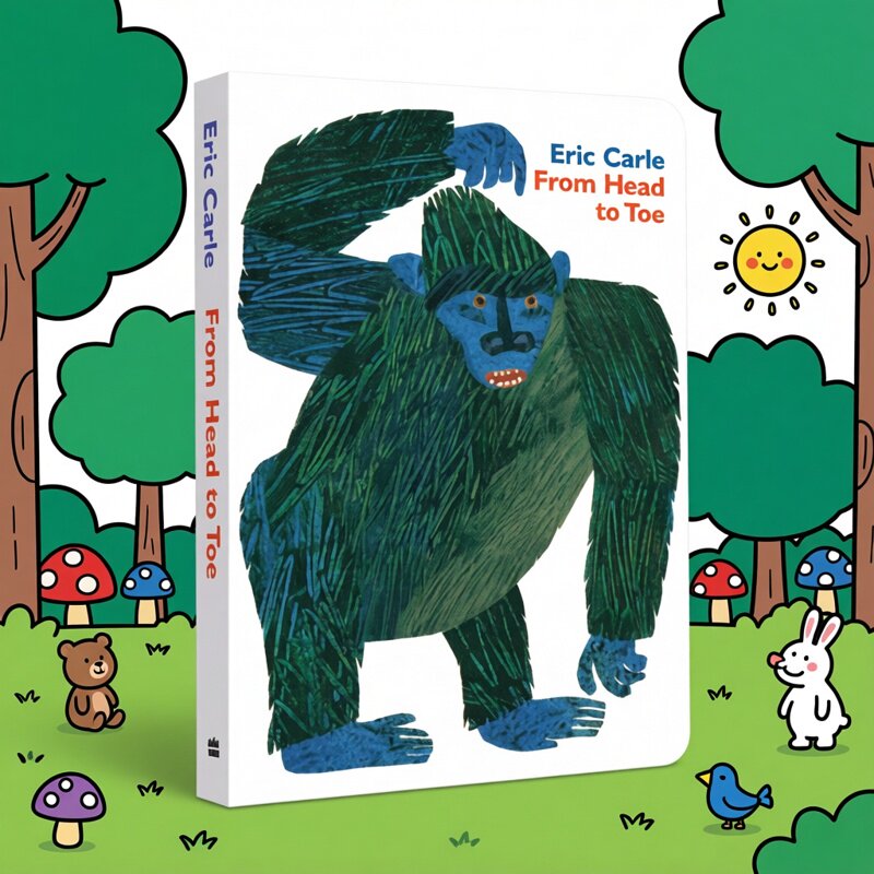 从头到脚英文原版绘本 From Head to Toe 卡尔爷爷 Eric Carle 艾瑞卡尔 儿童启蒙纸板书 从头动到脚 幼儿宝宝英语学习