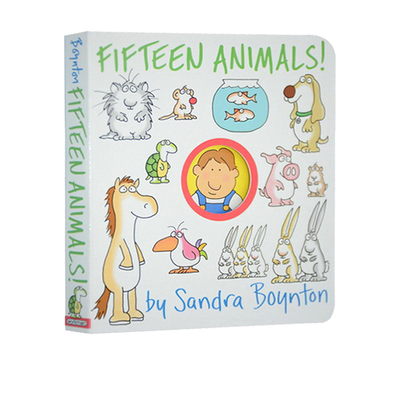 英文原版 Fifteen Animals! 纸板书 桑德拉博因顿启蒙经典系列 Sandra Boynton 洞洞书 晚安故事绘本