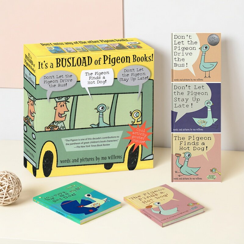 英文原版绘本 It's a Busload of Pigeon 别让鸽子开巴士 3册精选 礼盒装 Mo Willems小猪小象同作者 送海报