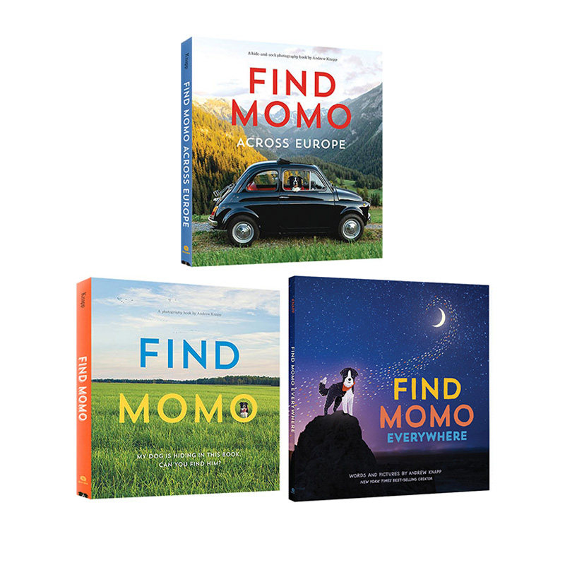 英文原版 Find Momo Everywhere 2册+1册精装 让我们找到莫莫 宠物摄影书爱狗人士 纽约时报畅销的风景摄影书